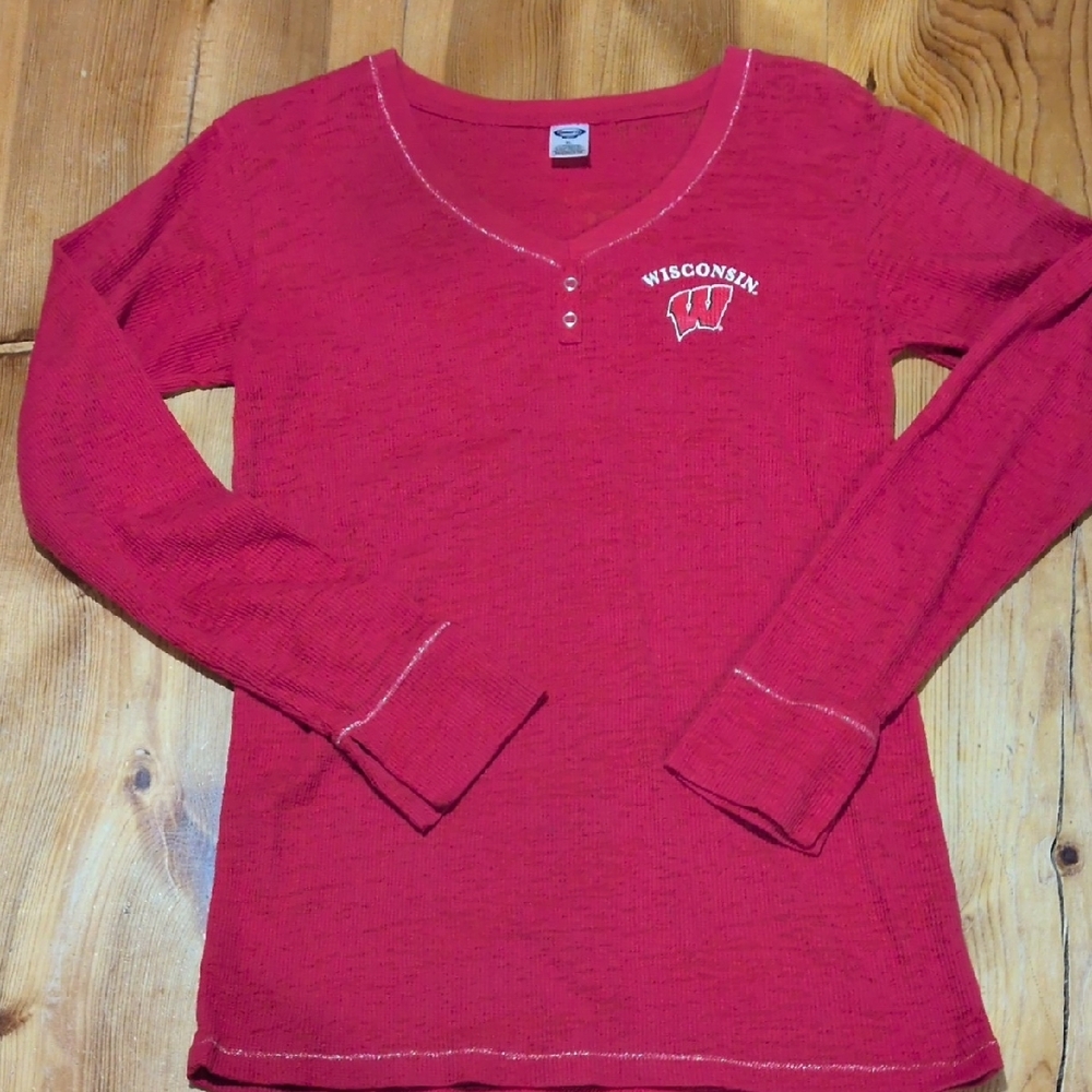 Red Wisconsin Long Sleeve Shirt
